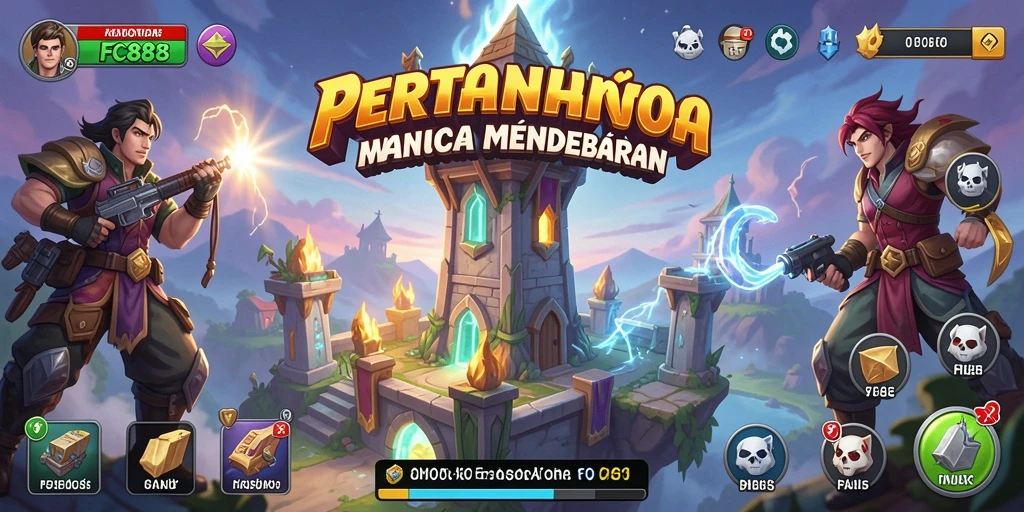 Tampilan gameplay FC888 yang menegangkan dengan strategi Tower Defense.
