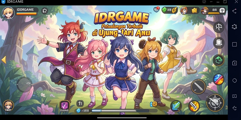 Tampilan gameplay menarik dari IDRGAME dengan karakter Anime.