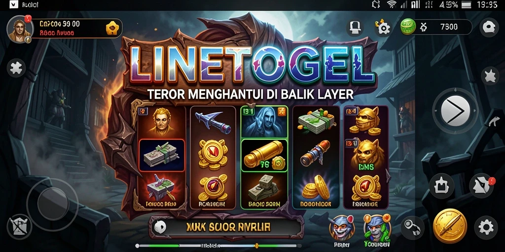 Screenshot utama menunjukkan suasana mencekam dari permainan LINETOGEL.