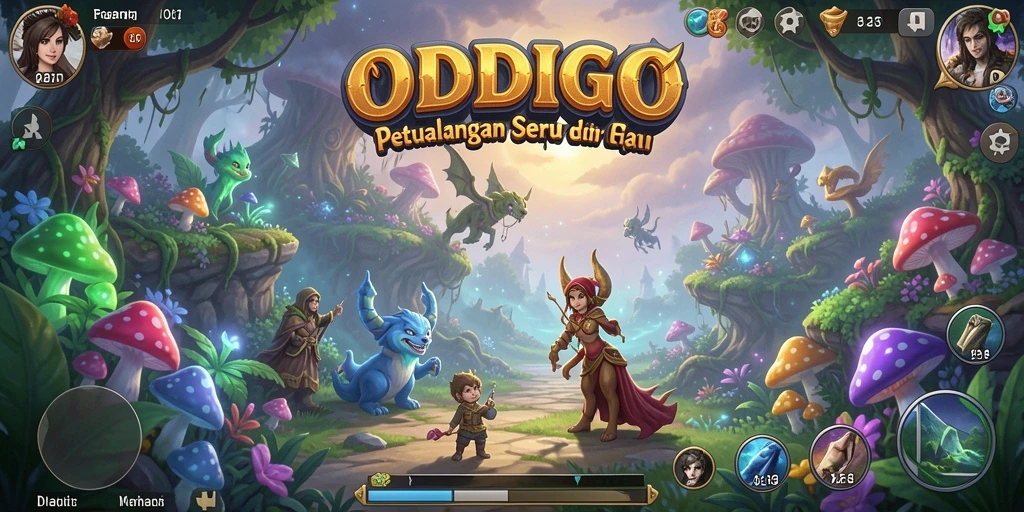 Screenshot gameplay ODDIGO menampilkan petualangan seru di dunia fantasi.