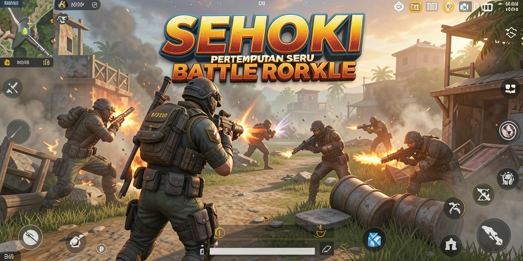 Tangkapan layar gameplay SEHOKI menampilkan pertempuran seru di arena Battle Royale.